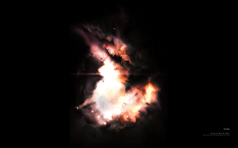 Cosmic Nebula Explosion — Black, Dramatic