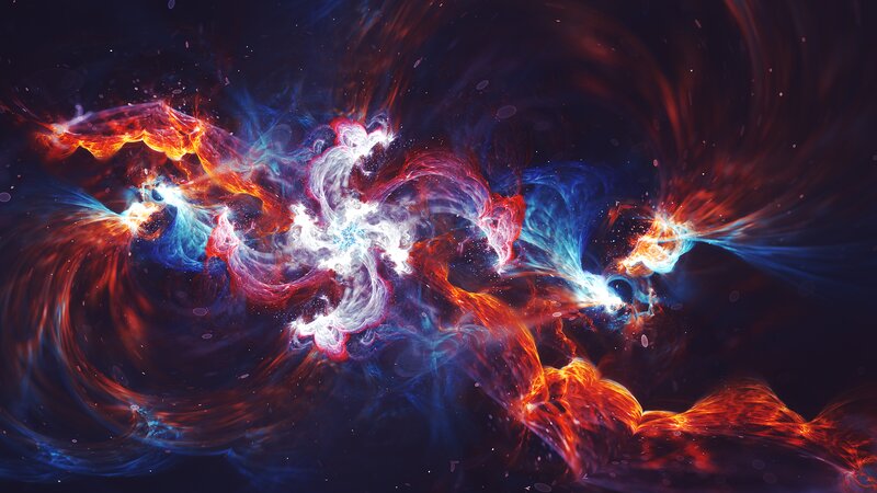 Cosmic Nebula Explosion — Blue