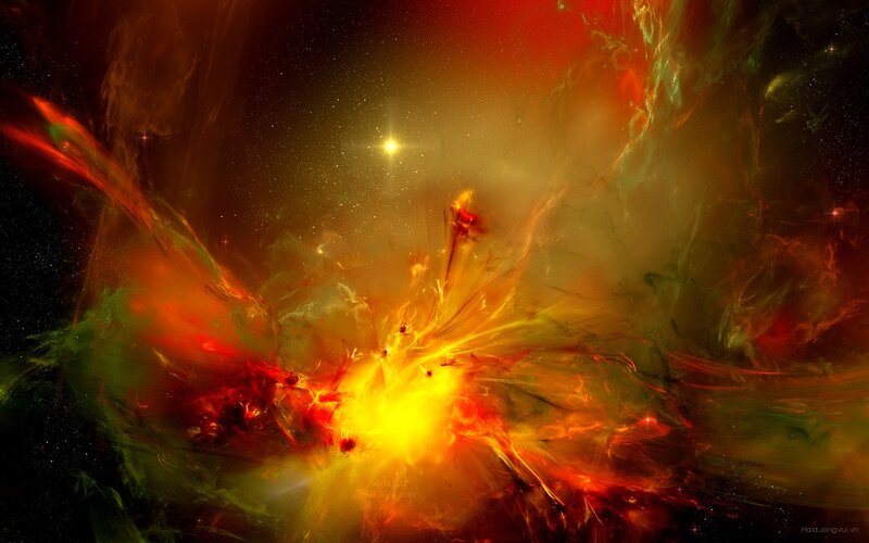 Cosmic Nebula Explosion — Red