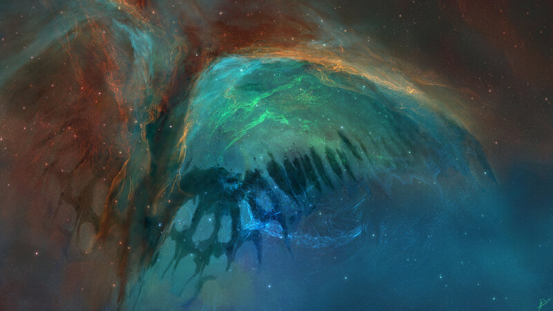 Cosmic Nebula Formation — Blue, Dramatic, Digital Art, Stars