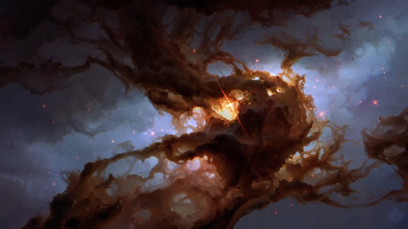 Cosmic Nebula Formation — Brown, Dramatic