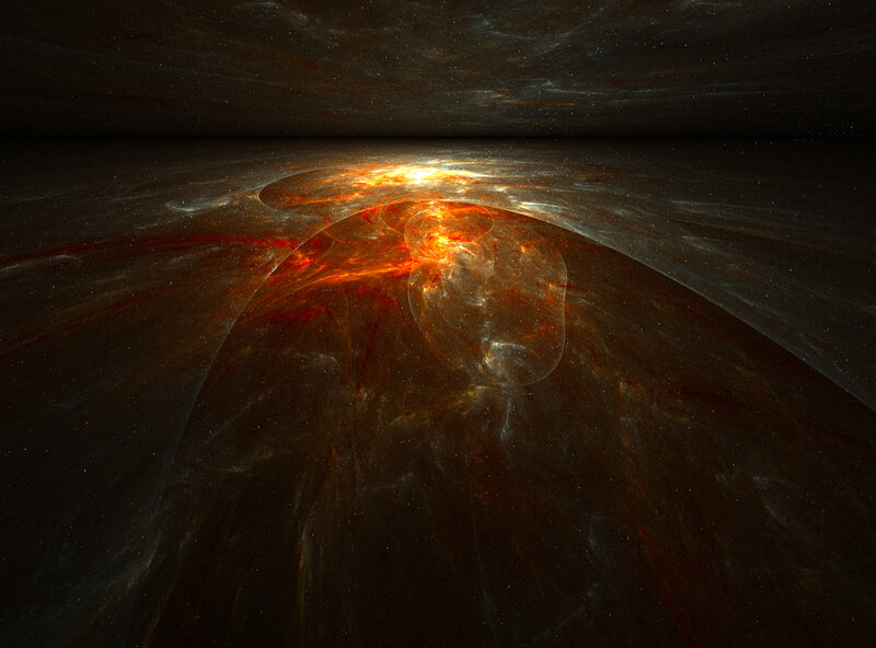Cosmic Nebula Formation — Orange, Dramatic