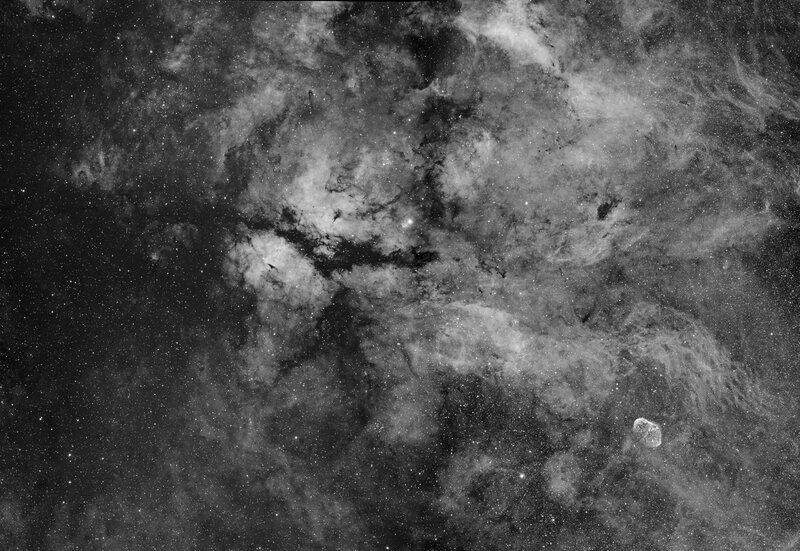 Cosmic Nebula in Black and White