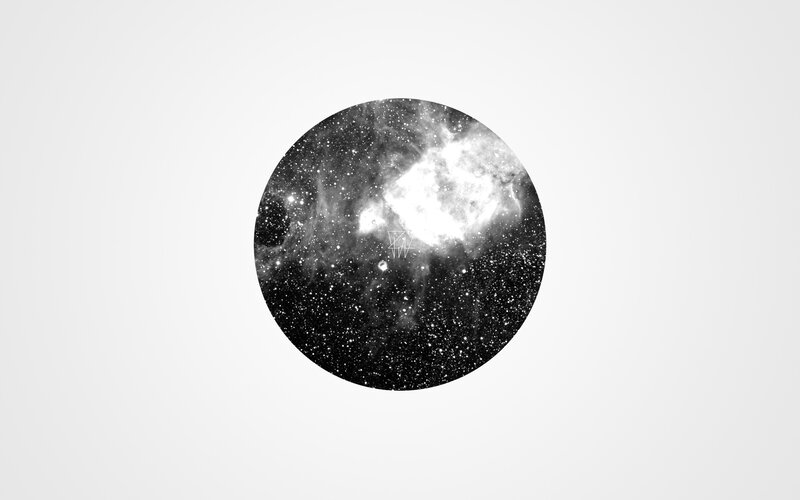 Cosmic Nebula in Circle — Black