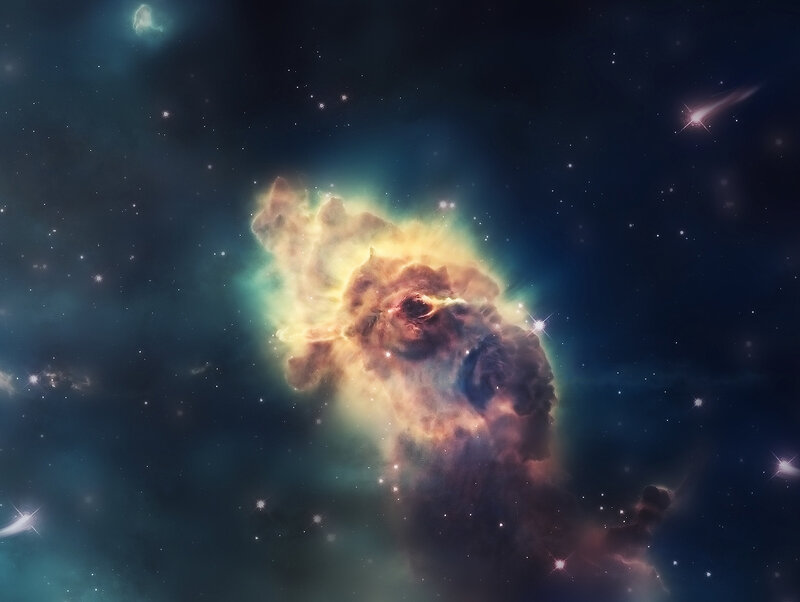 Cosmic nebula in deep space