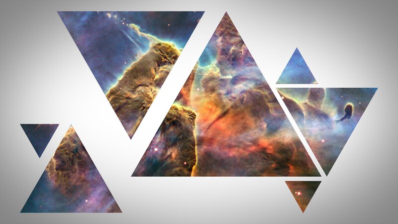 Cosmic Nebula in Geometric Triangles