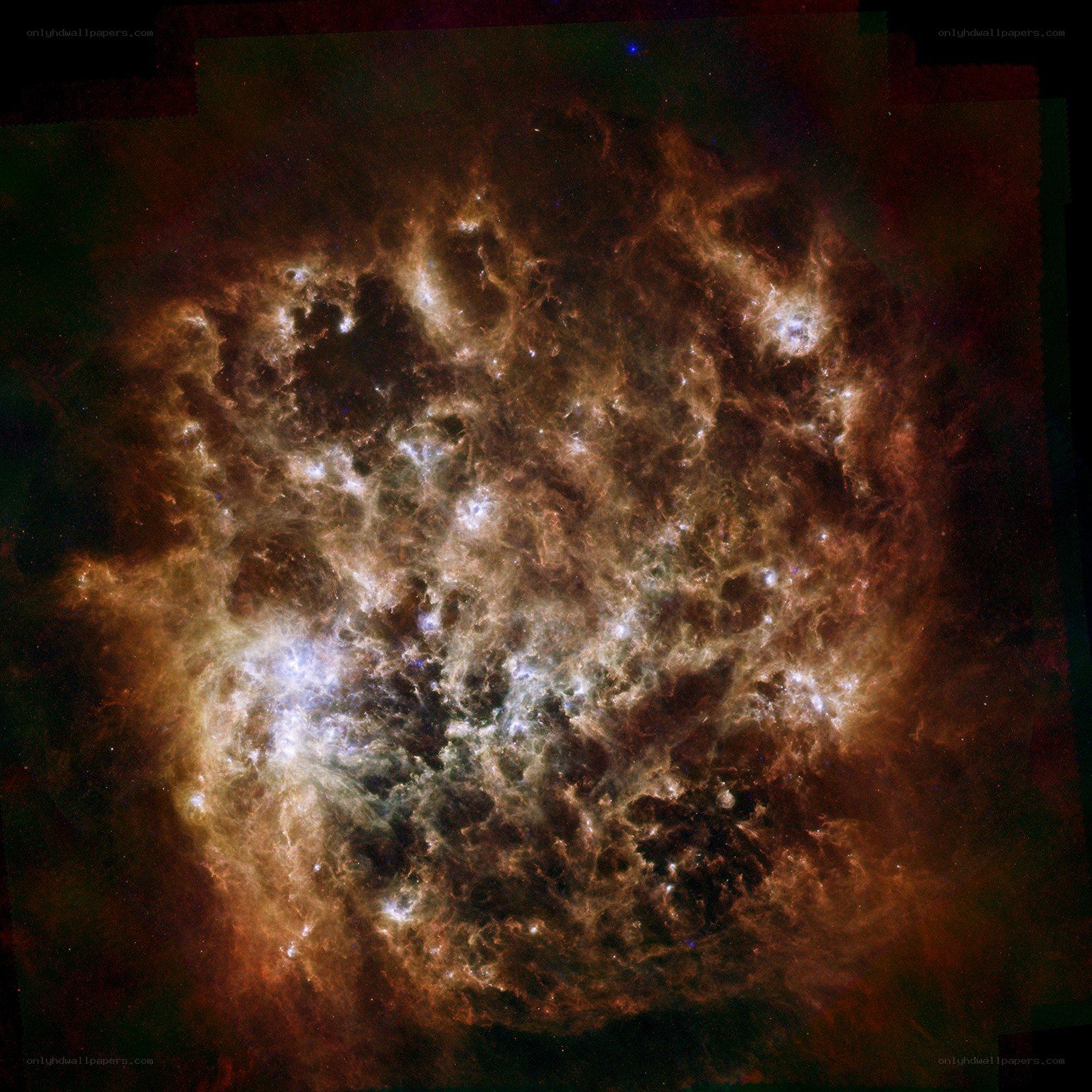 Cosmic nebula in infrared