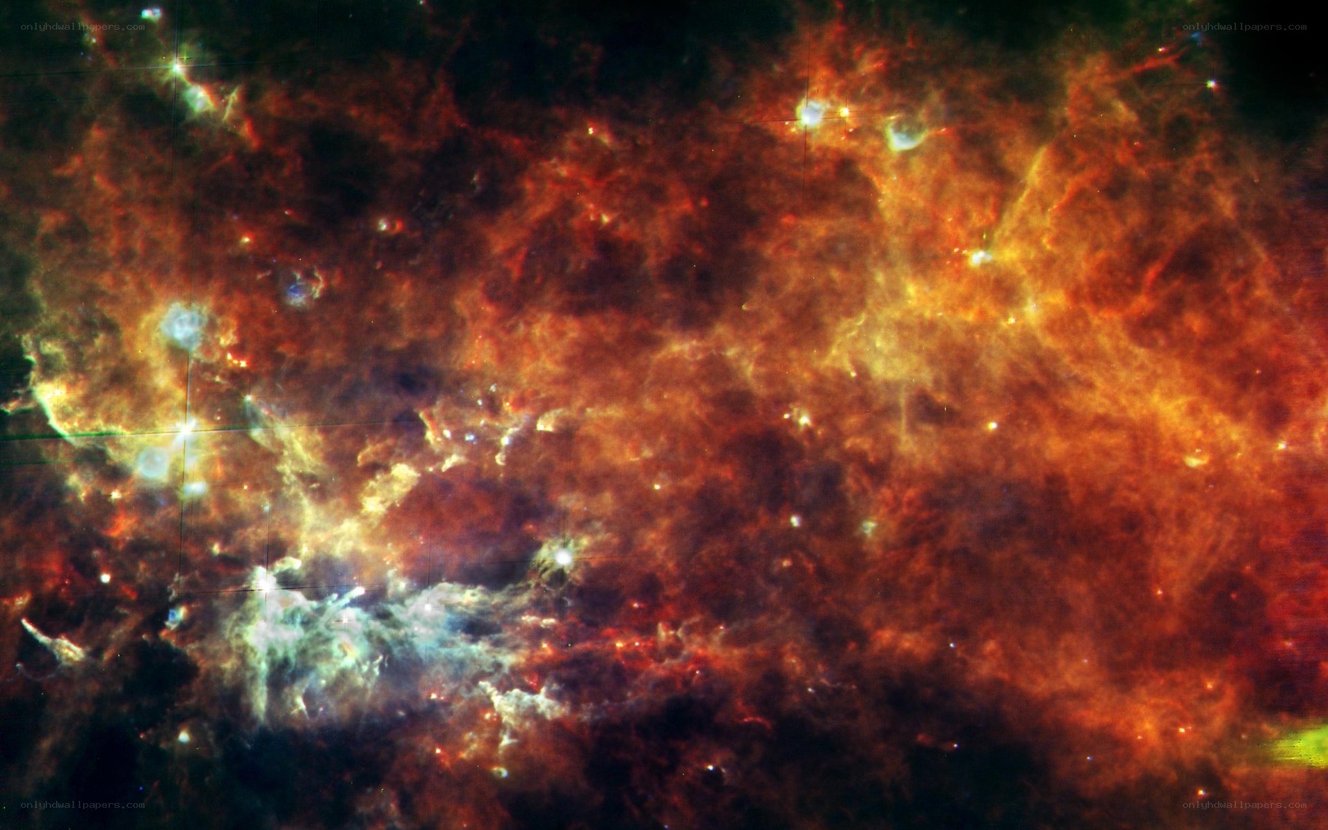 Cosmic nebula in infrared
