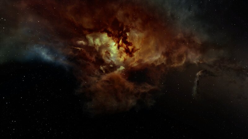 Cosmic Nebula in Space — Black, Dark, Night, Digital Art, Stars, Gas Clouds, Dust