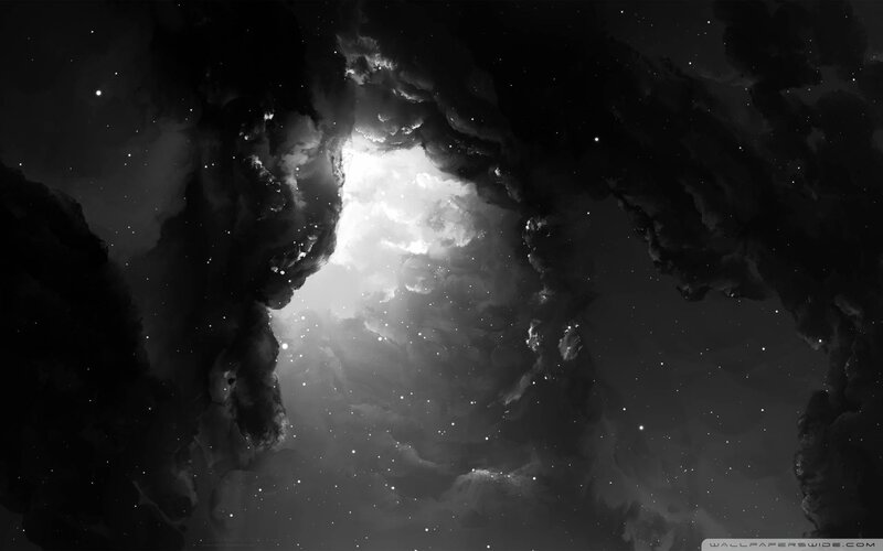 Cosmic Nebula in Space — Black