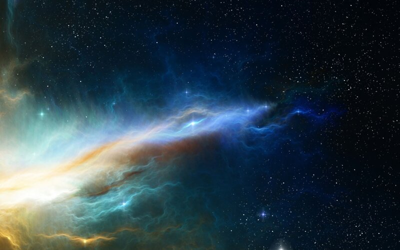 Cosmic Nebula in Space — Blue, Dramatic, Night, Digital Art, Stars