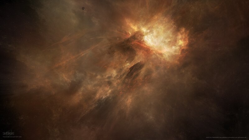 Cosmic Nebula in Space — Brown, Dramatic