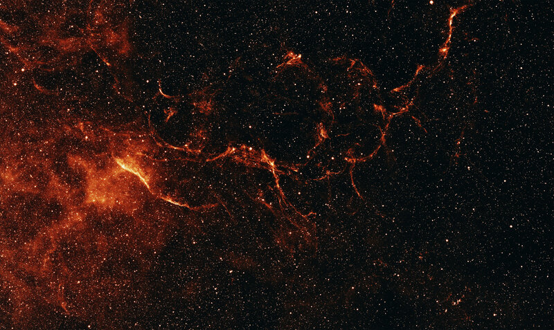 Cosmic Nebula in Space — Orange, Dark