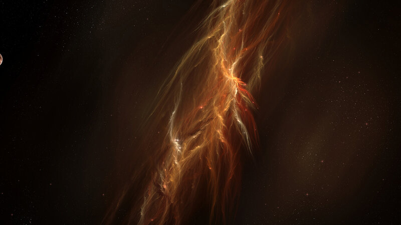 Cosmic Nebula in Space — Orange, Dramatic