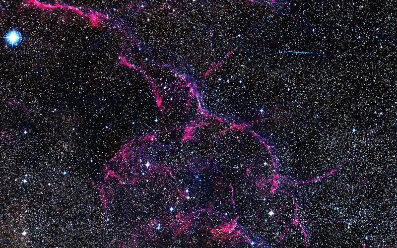 Cosmic nebula in starfield