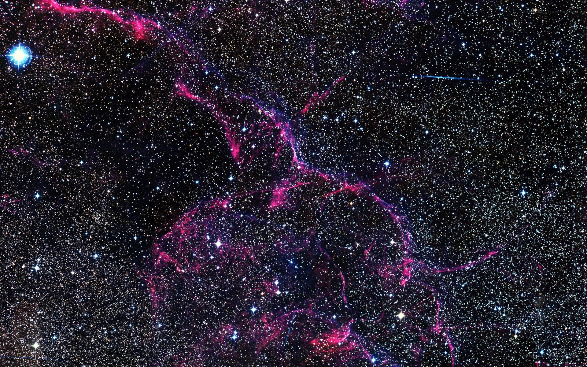 Cosmic nebula in starfield