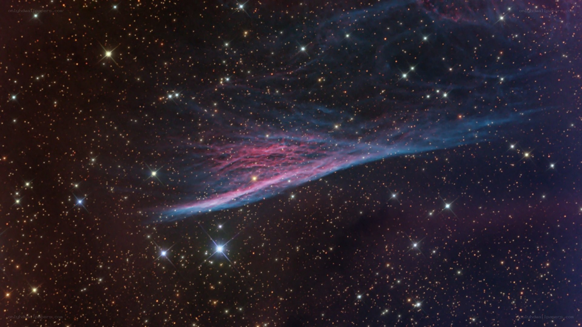 Cosmic nebula in starfield
