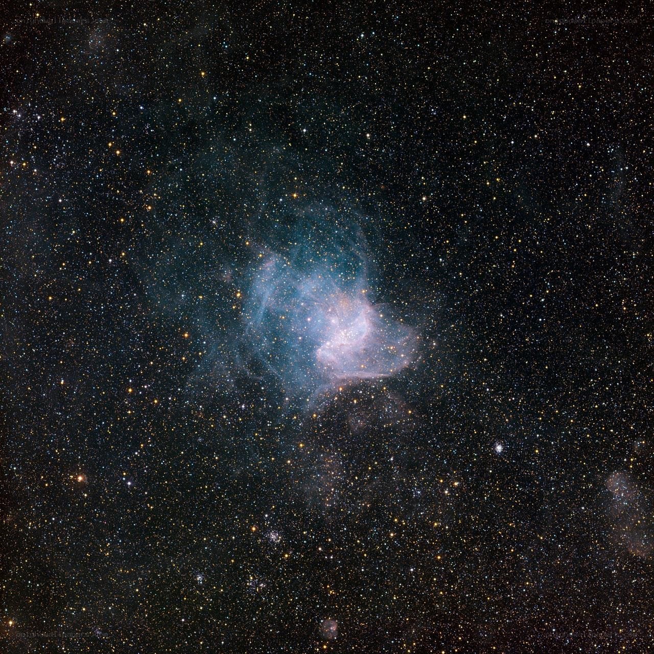 Cosmic nebula in starfield