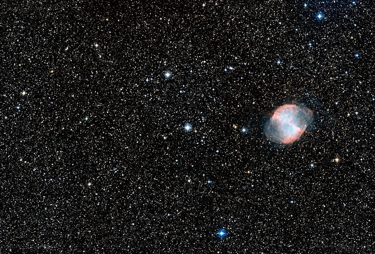 Cosmic nebula in starfield