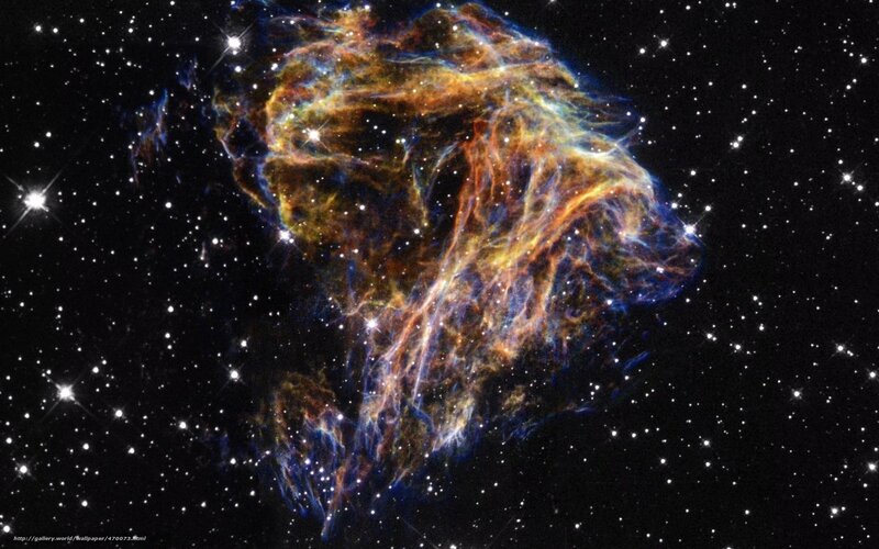 Cosmic nebula in starfield