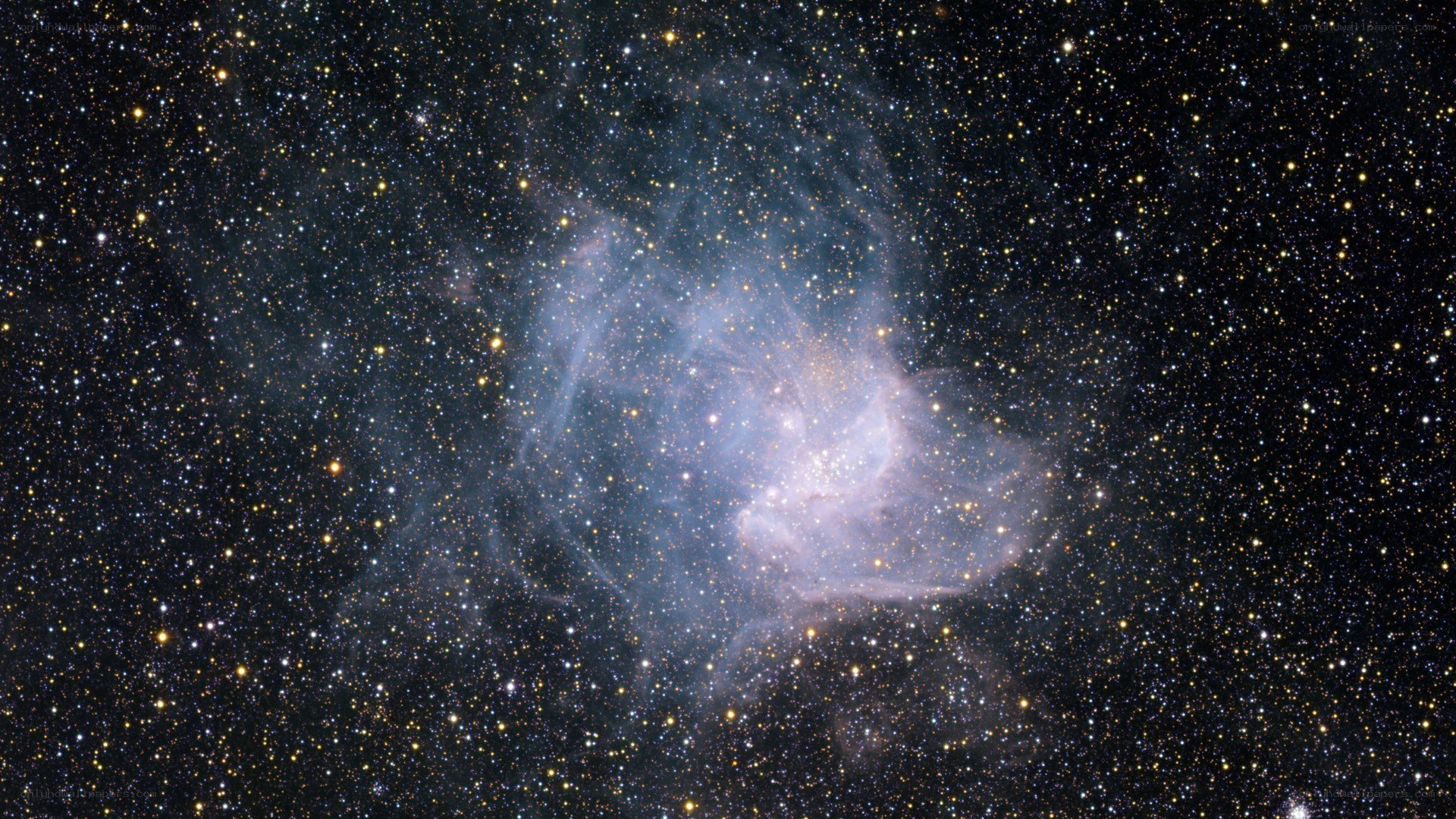Cosmic nebula in starfield
