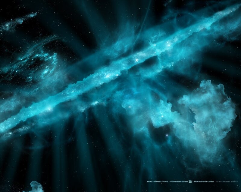 Cosmic Nebula in Teal