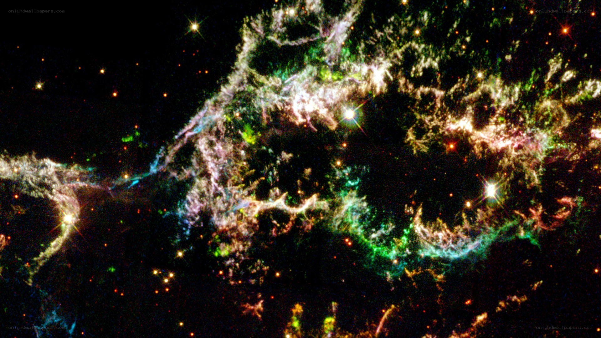 Cosmic nebula in vibrant colors