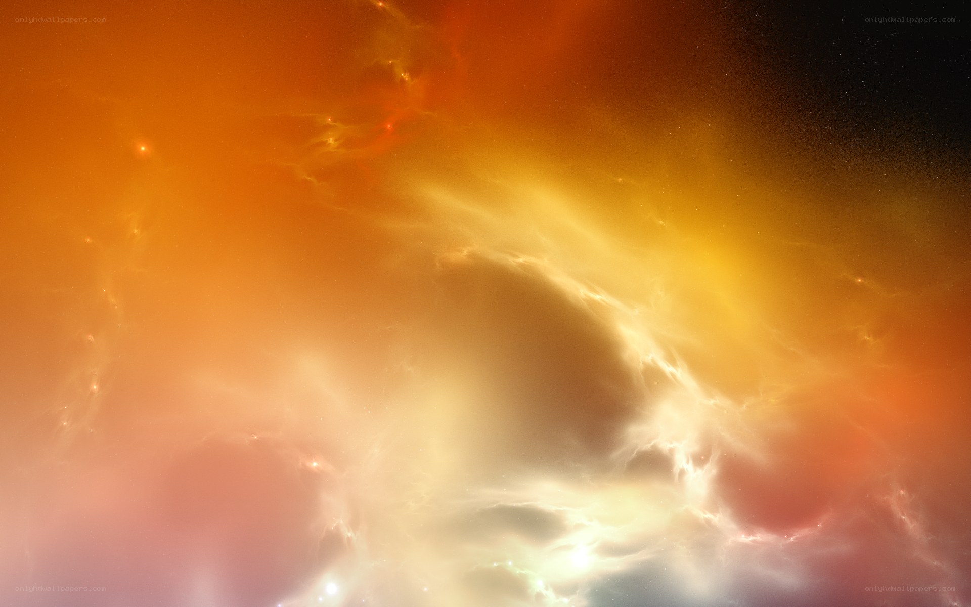 Cosmic nebula in vibrant hues