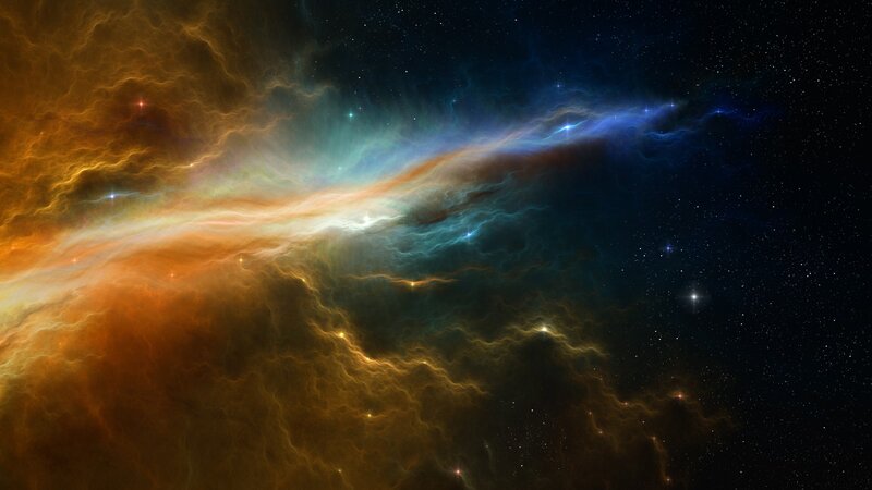 Cosmic Nebula — Orange, Dramatic, Night
