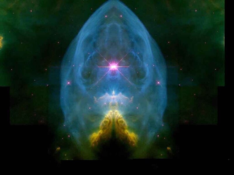 Cosmic nebula with central star