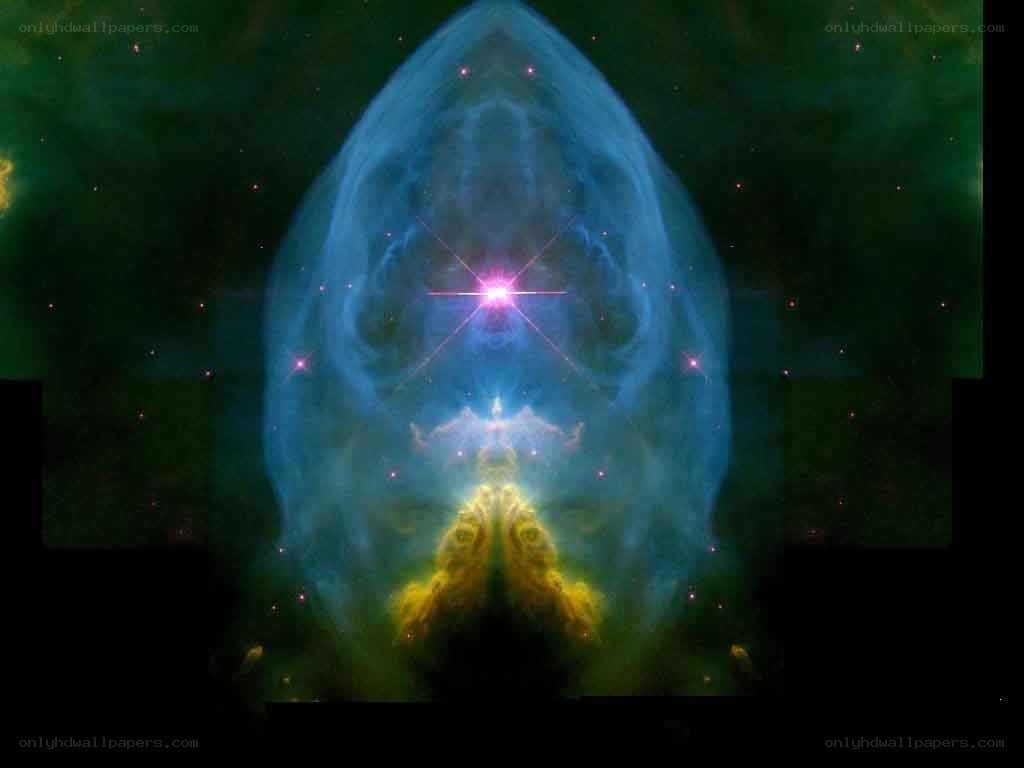 Cosmic nebula with central star