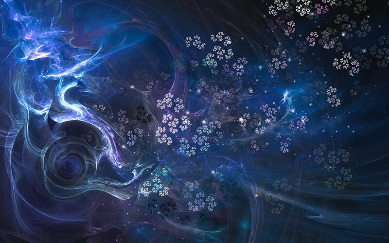 cosmic nebula with fractal patterns