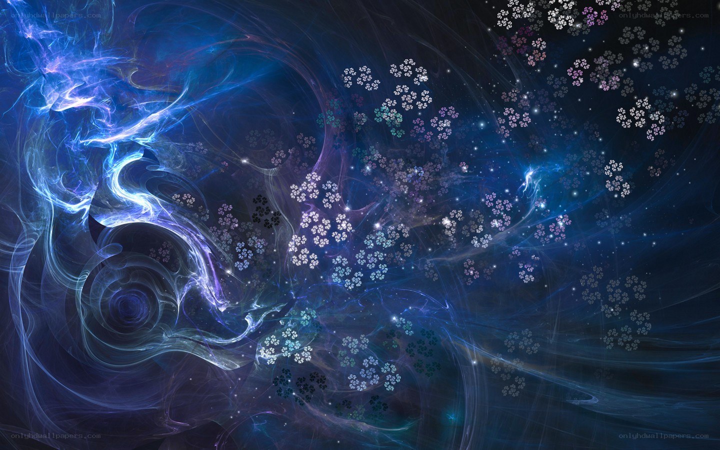 cosmic nebula with fractal patterns