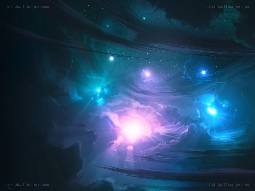 cosmic nebula with glowing stars