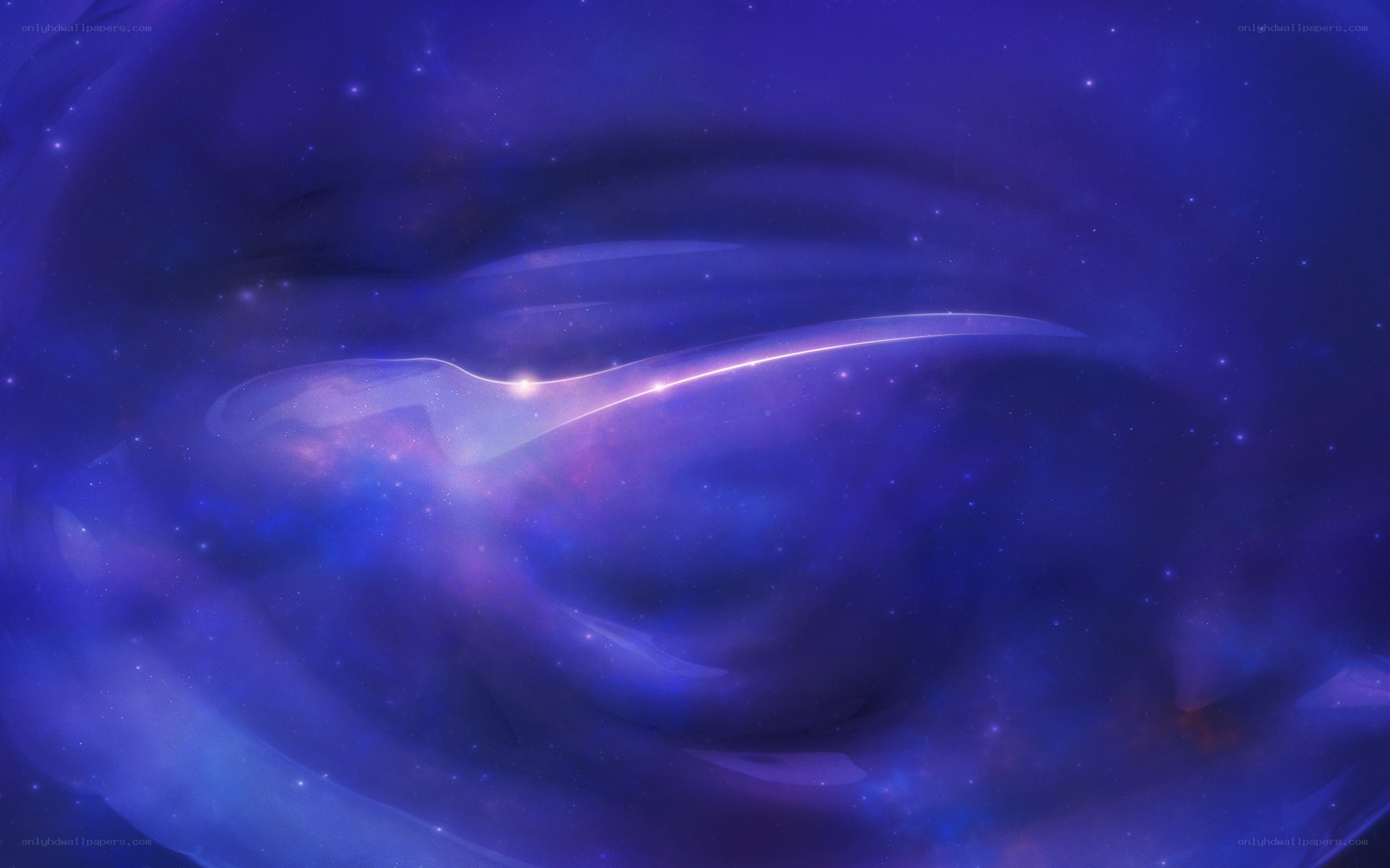 cosmic nebula with glowing trail