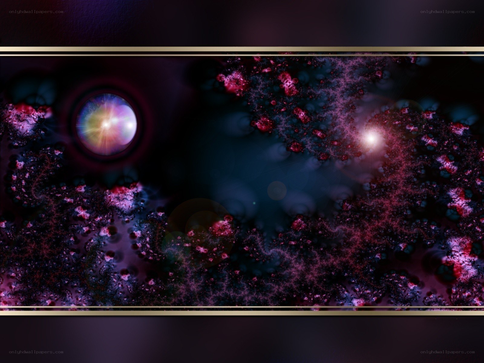 Cosmic Nebula with Lens Flare
