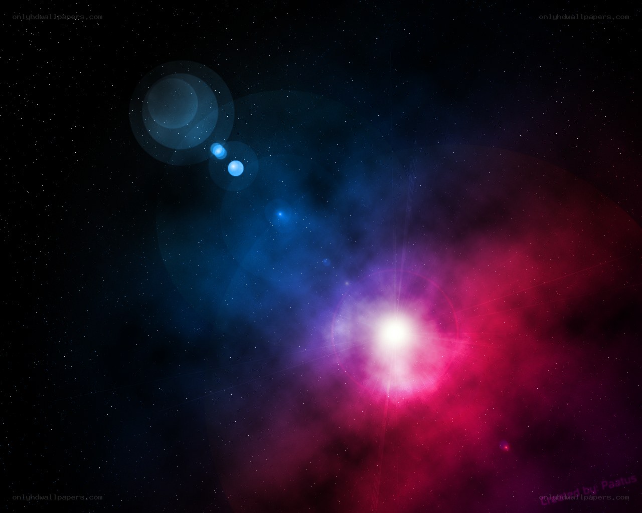 Cosmic Nebula with Lens Flare