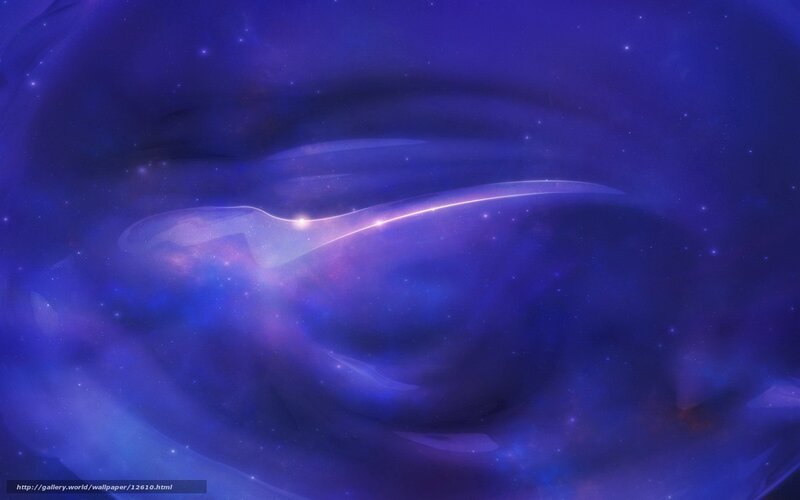 Cosmic Nebula with Light Beam