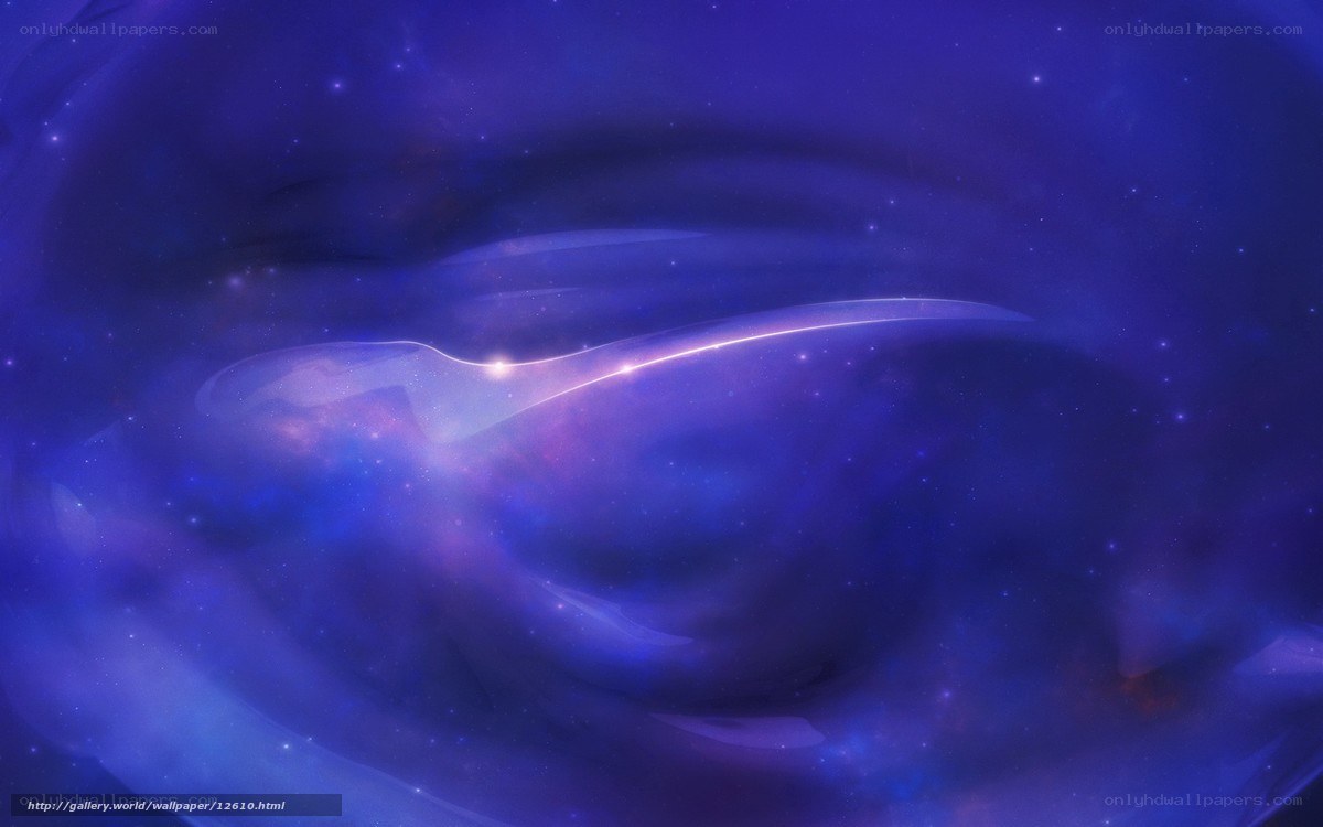 Cosmic Nebula with Light Beam
