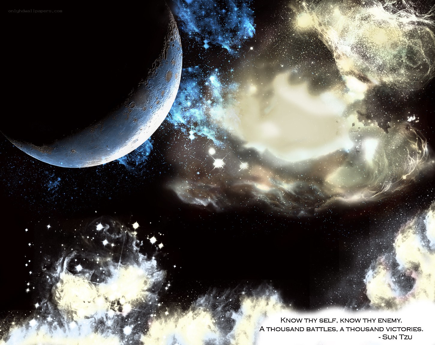 cosmic nebula with moon