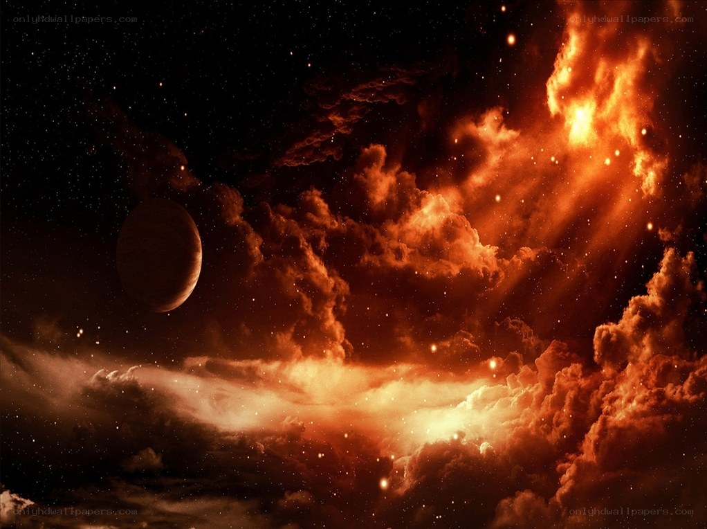 Cosmic Nebula with Planet