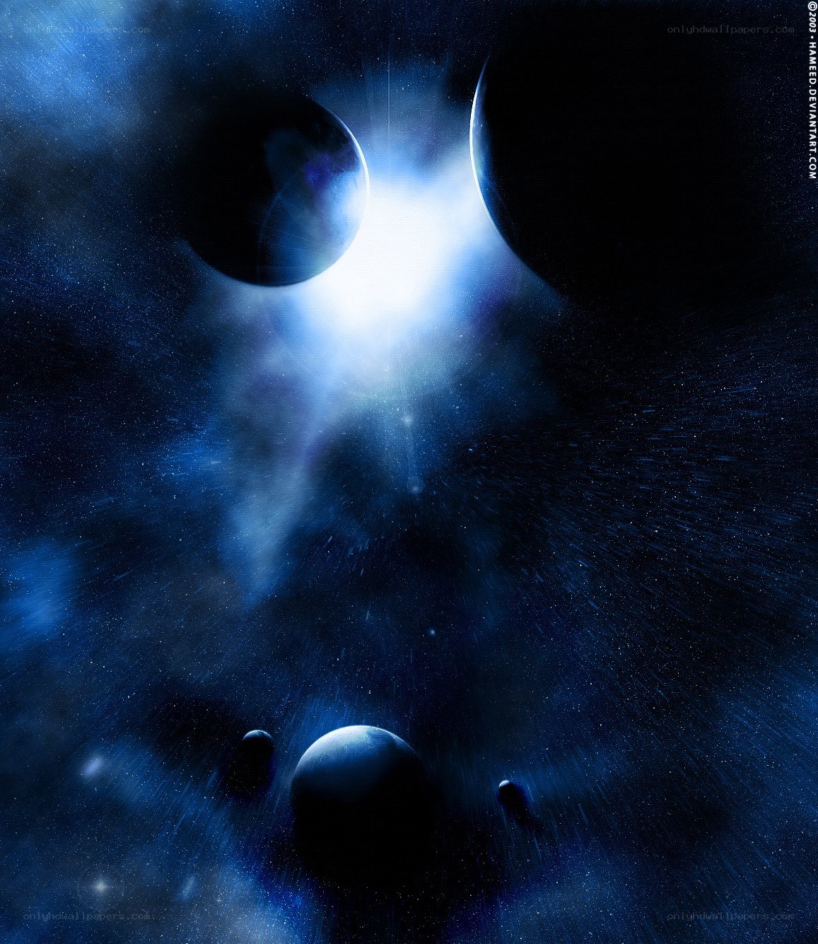 Cosmic Nebula with Planets