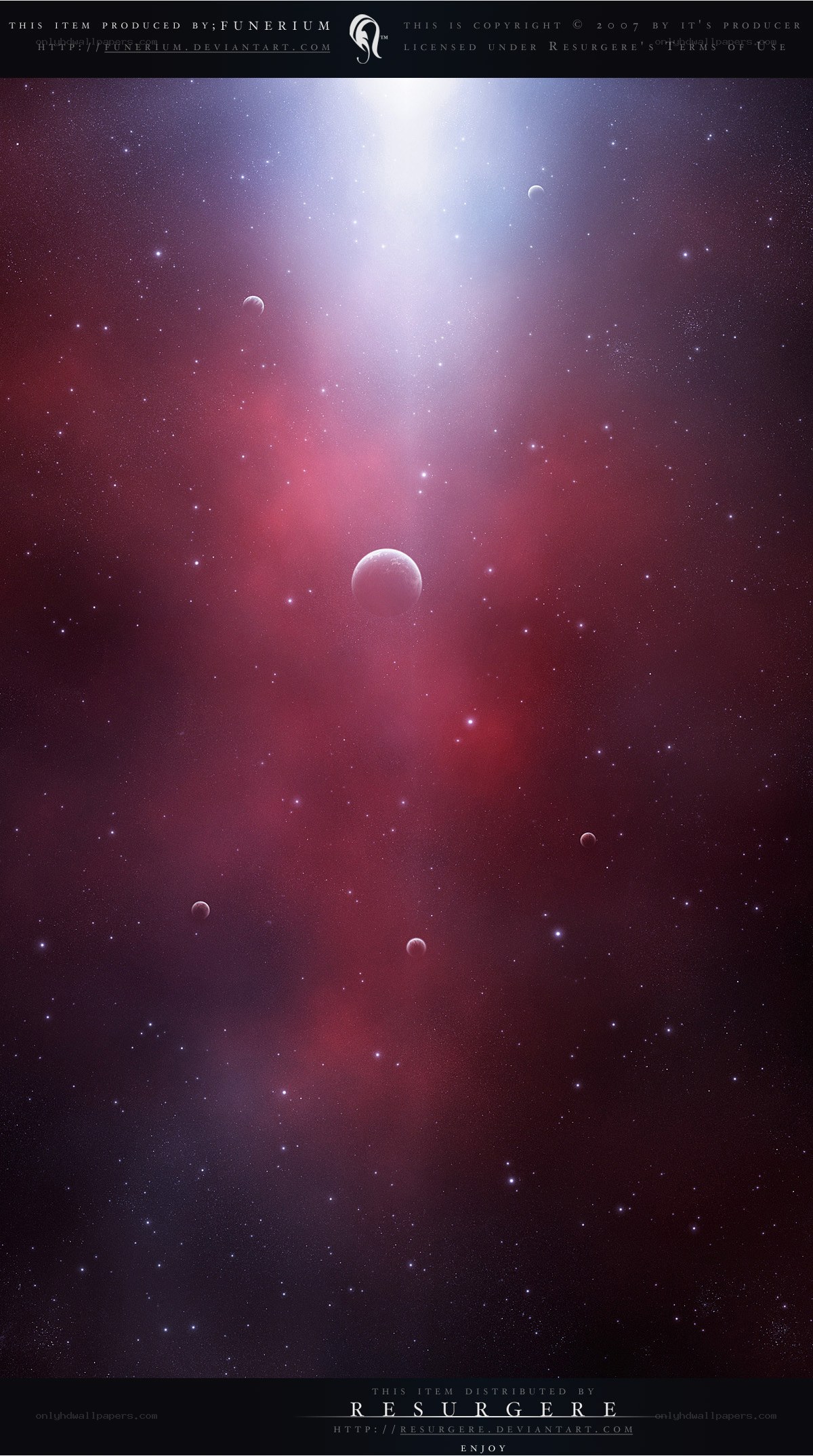 Cosmic Nebula with Planets