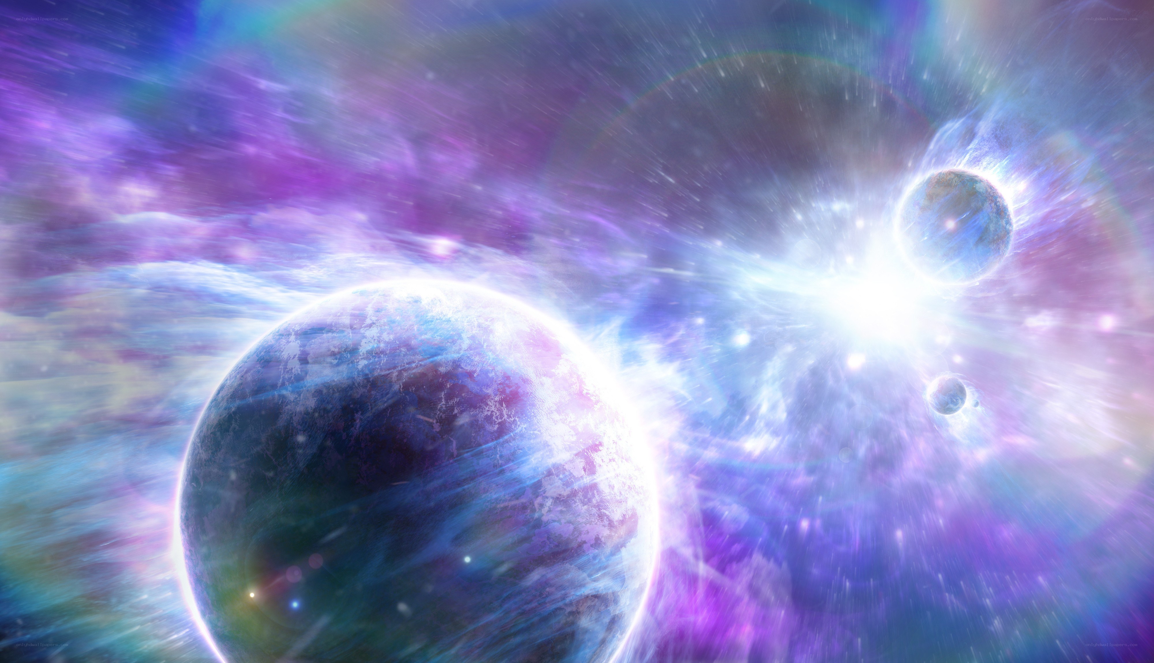 Cosmic Nebula with Planets
