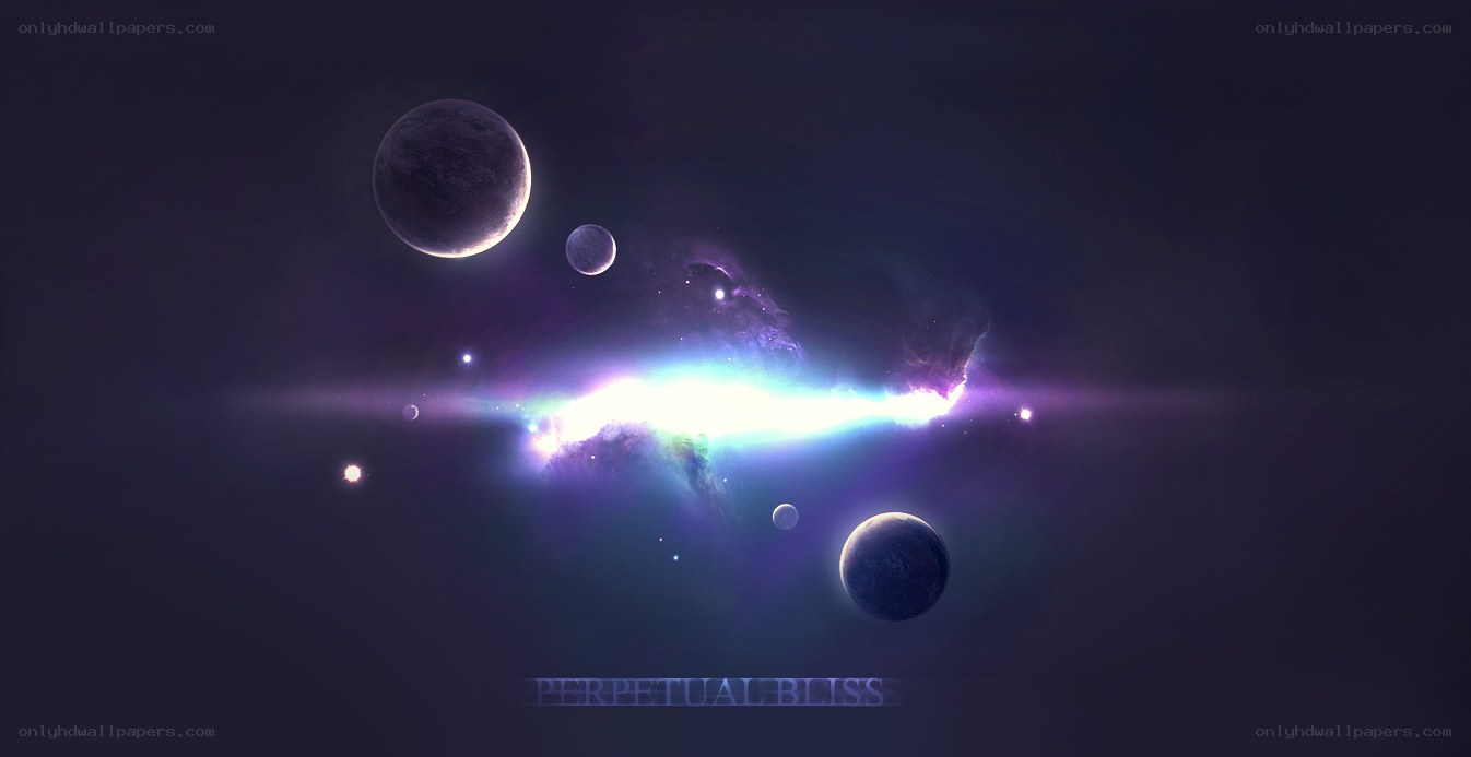 Cosmic Nebula with Planets