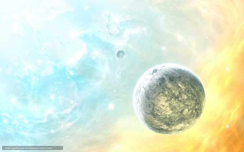 Cosmic Nebula with Planets