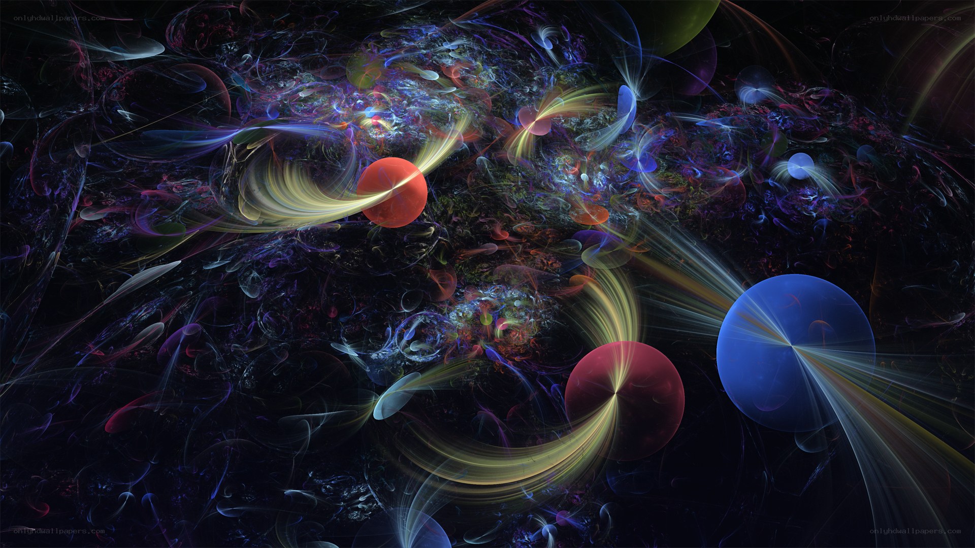Cosmic Nebula with Planets