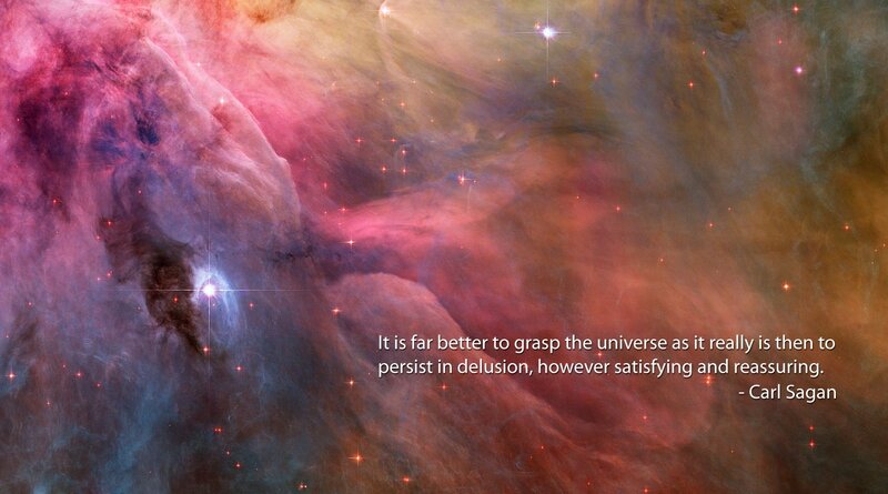 Cosmic Nebula with Quote