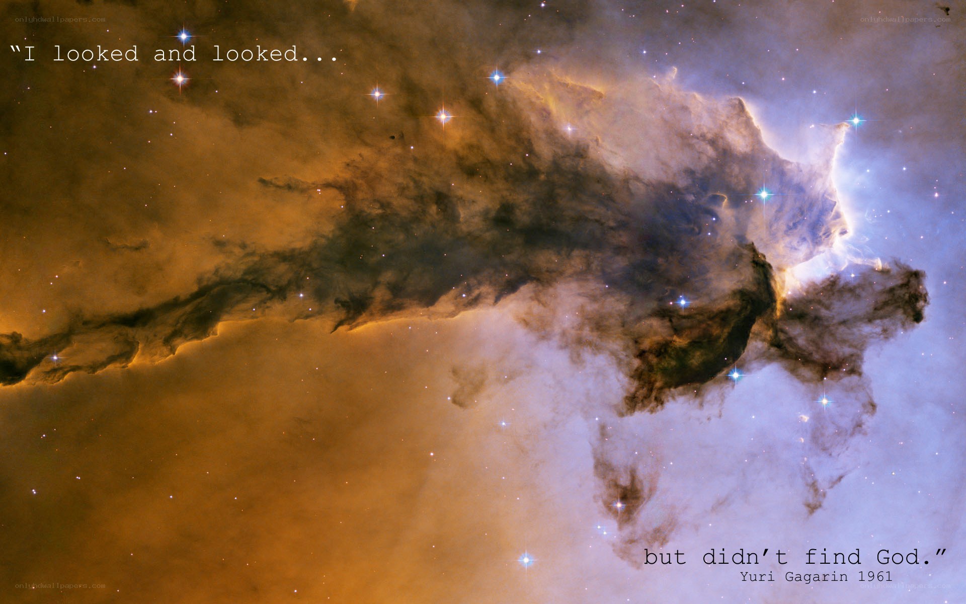 Cosmic Nebula with Quote