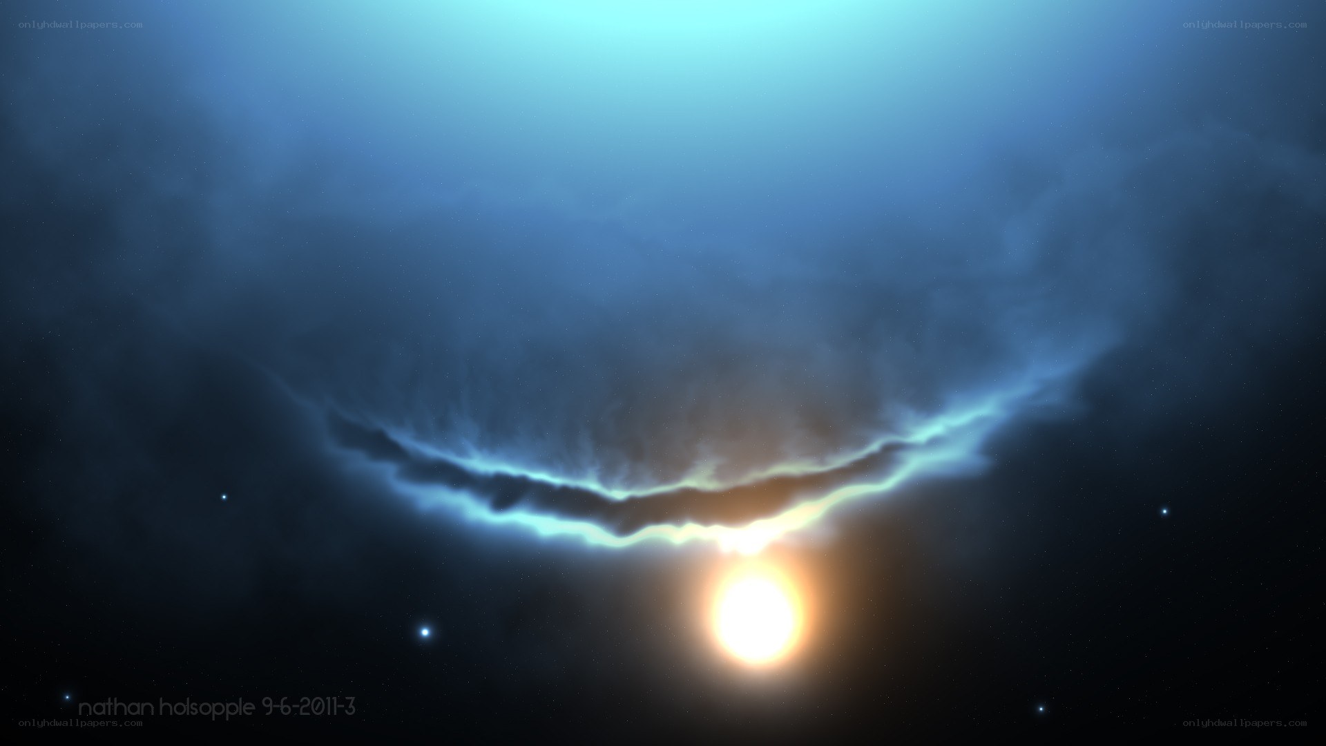 Cosmic nebula with star
